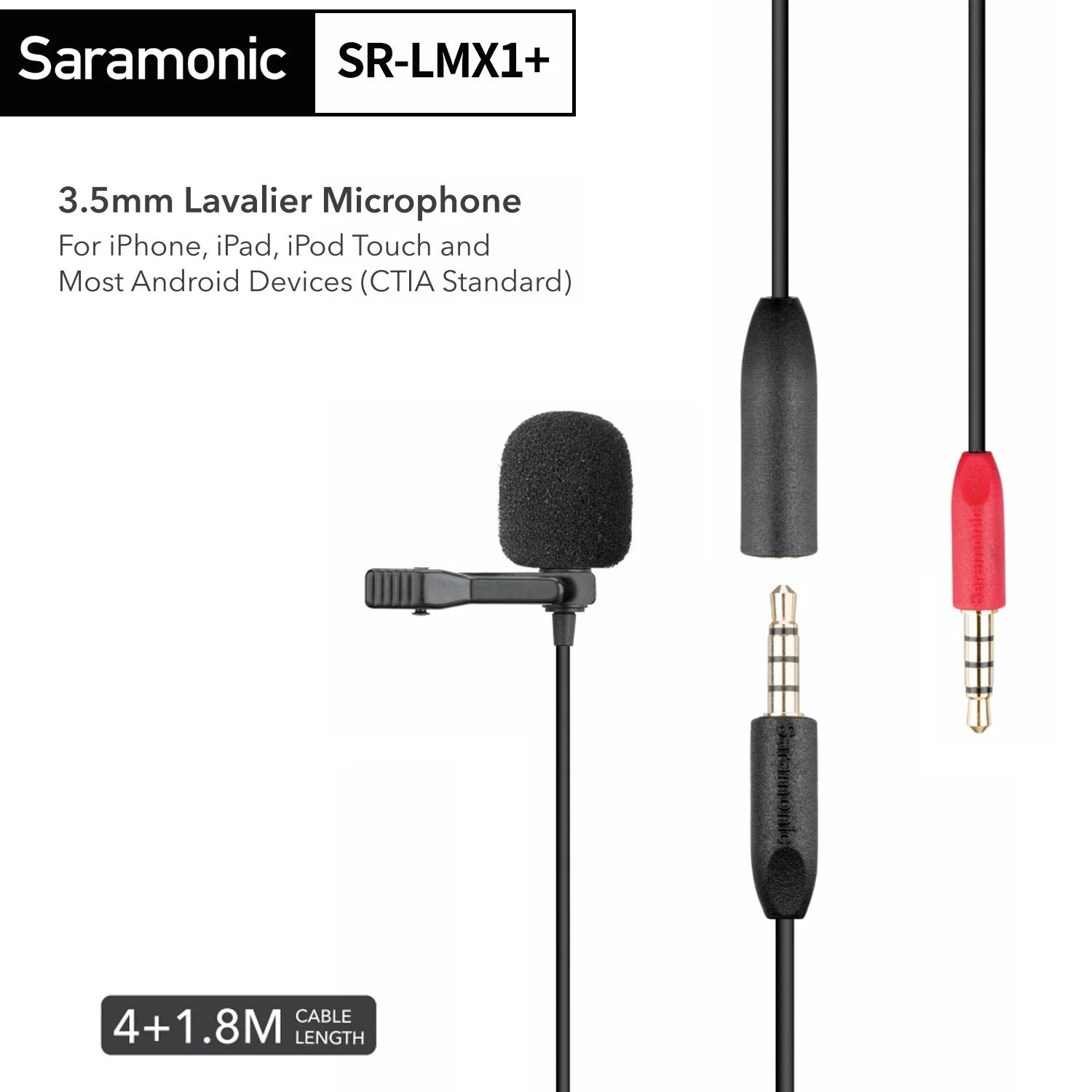 Aramonic SR-LMX1 + 3.5mm TRRS ܵ Lavalier Lapel ũ PC  ȵ̵  iPad Ʈ Ʃ 